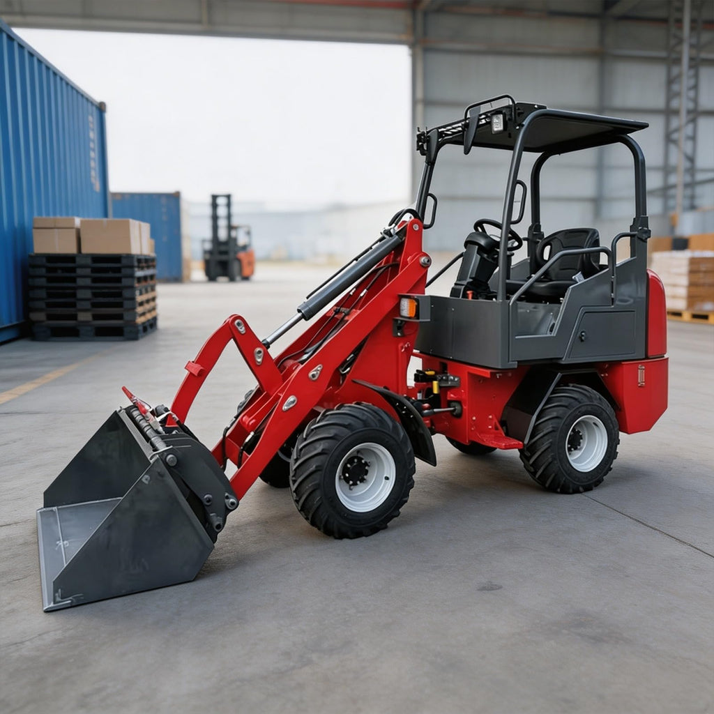 Full Electric Wheel Loader Machine Compact Electric Loader with Bucket, Battery Powered tractor Front End Loaders for
