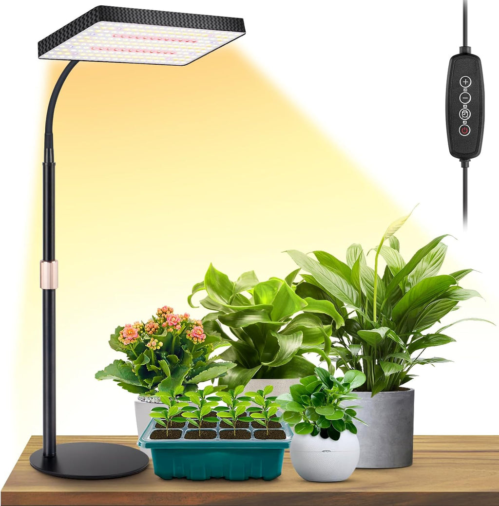Desk Grow Light, 214 LEDs Full Spectrum Plant Light for Indoor Plants | Desktop Grow Lamp with 4/8/12H Timer, 10"-26"
