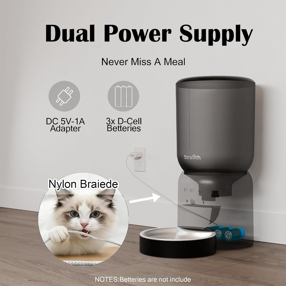 Automatic Cat Feeder with 2K Camera: Cat Food Dispenser with 6L Capacity, Container for Multiple Pet; Automatic Dog