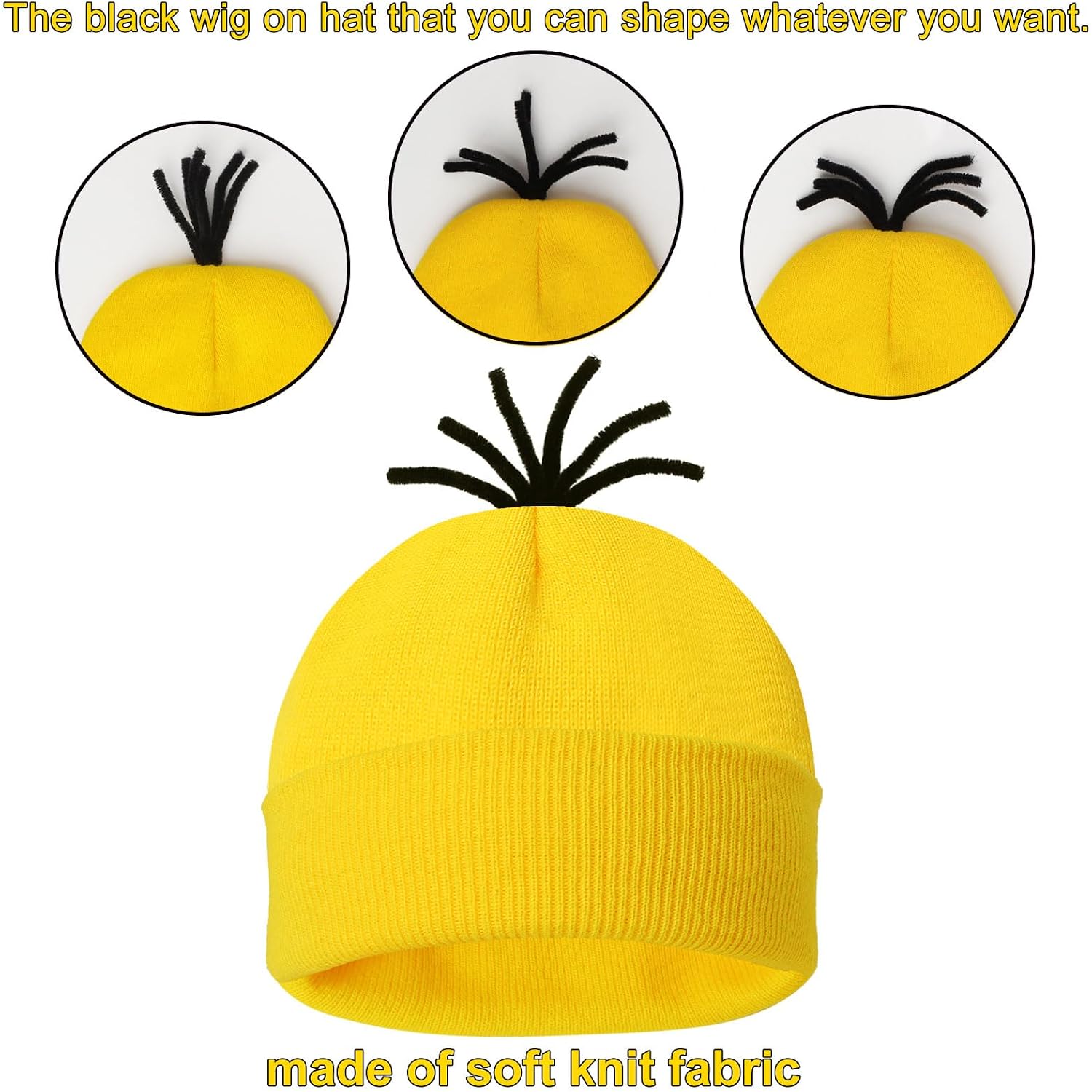 4 Pcs Halloween Costume for Adults,Yellow Hat/Goggle/Glove/Suspender | Halloween Easy Costuem in One Size Fits