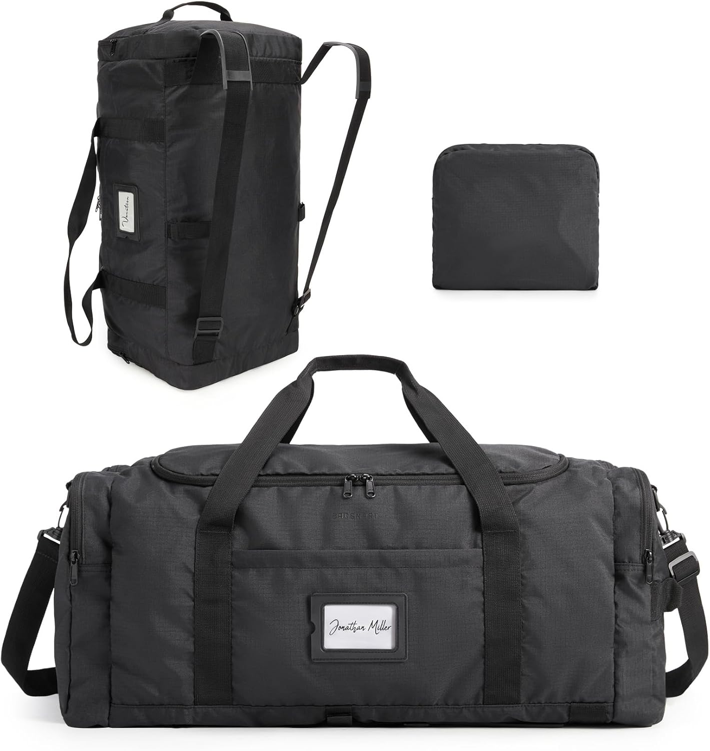 BAGSAMRT 60L Foldable Duffle Bag for Travel, Large Travel Duffel Bag for Men, 4 in 1 Travel Backpack, Carry on