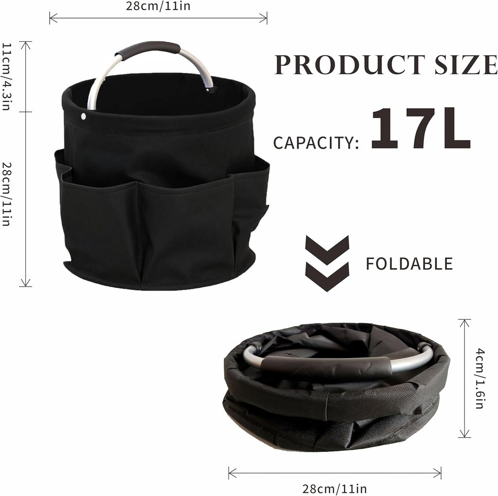 Cleaning Caddy with Handle,Cleaning Supplies 17L Foldable Storage Basket,Portable Multi Bucket Organiser Mop Bucket