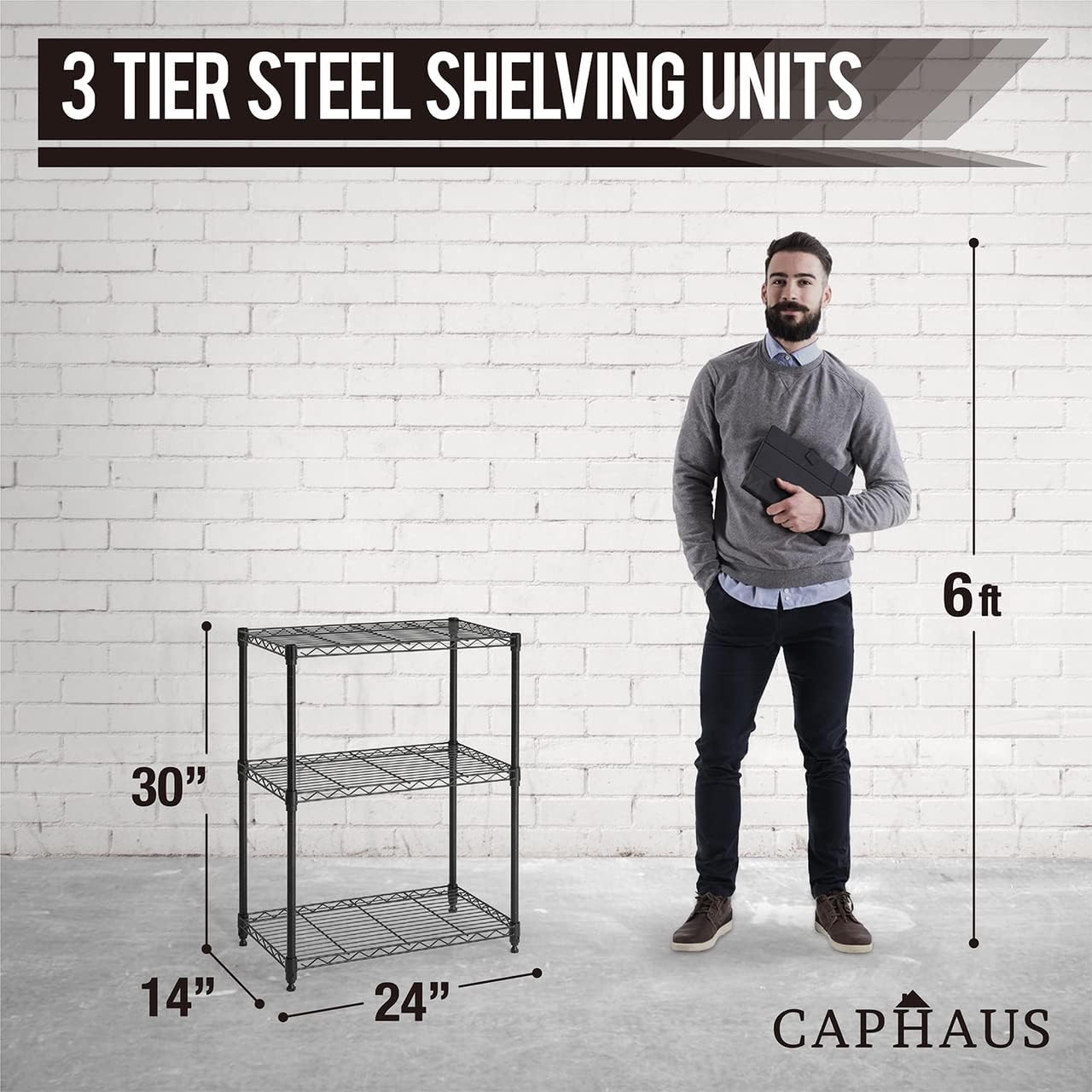 3/4/5-Tier Adjustable Height Wire Shelving Unit, Rack Shelving, Metal Steel Shelves, Garage Organizer, Utility