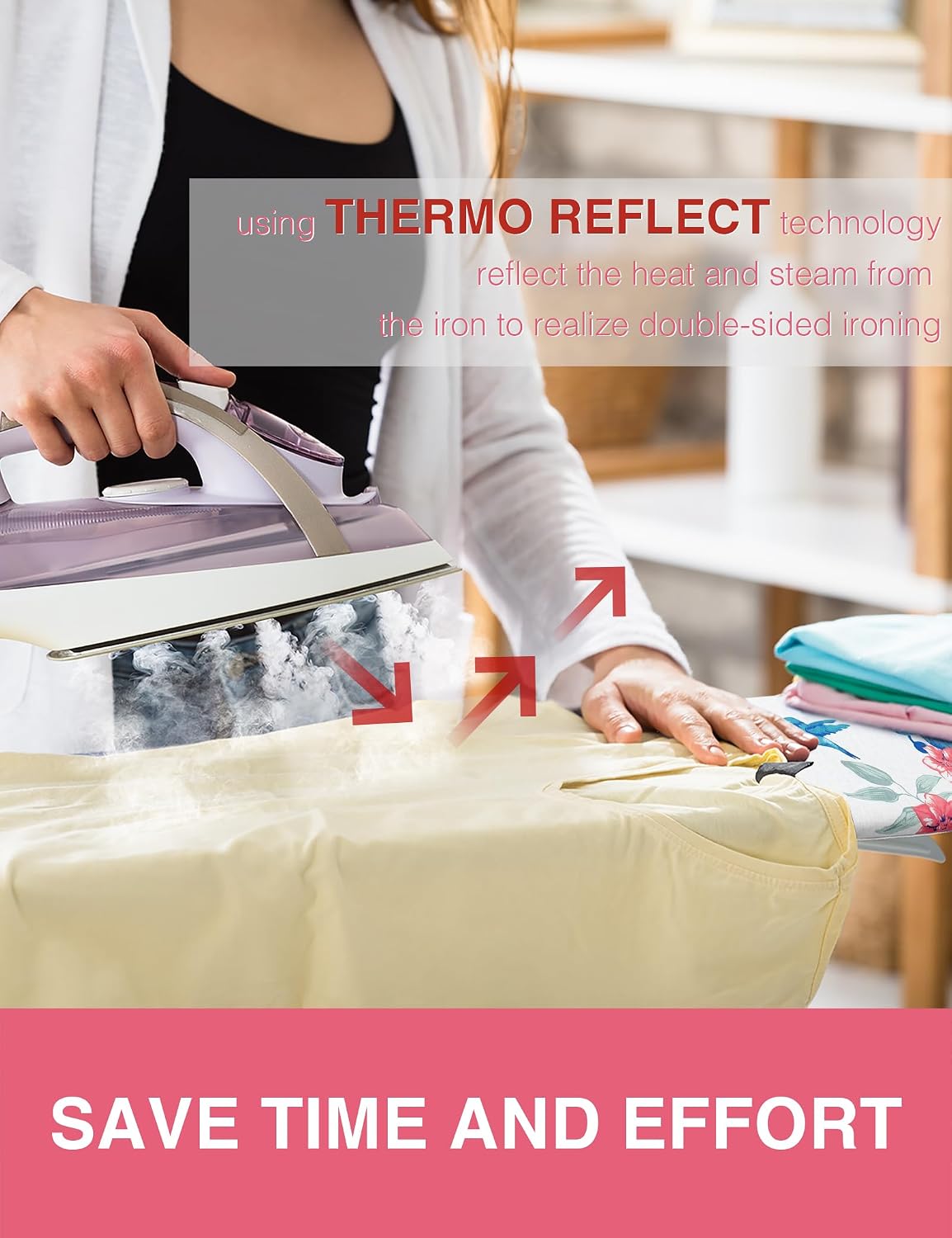 Extra Wide Ironing Board Cover and Pad-Silicone Coating-18 X49 | 400°F Scorch Resistant Thick Padding Iron Board
