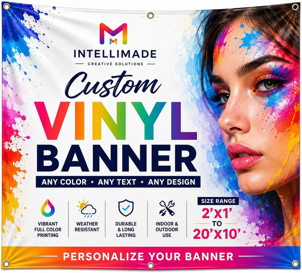 Custom Vinyl Banner Printing | 2' x 1' to 20' x 10' | Personalized Indoor & Outdoor Banner Signs | Upload Your Own