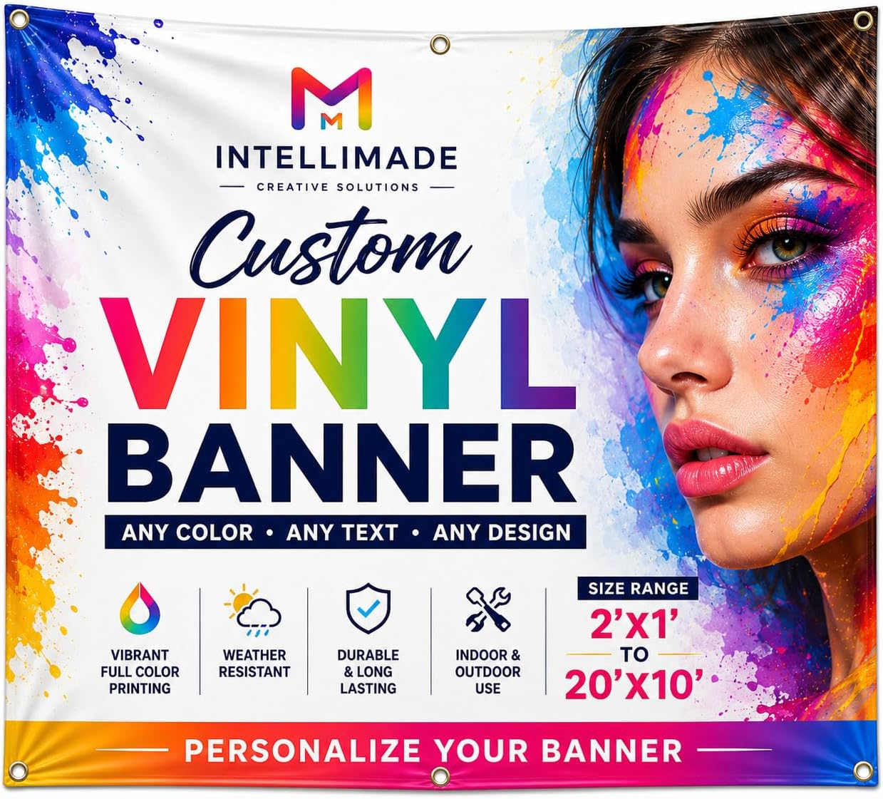 Custom Vinyl Banner Printing | 2' x 1' to 20' x 10' | Personalized Indoor & Outdoor Banner Signs | Upload Your Own