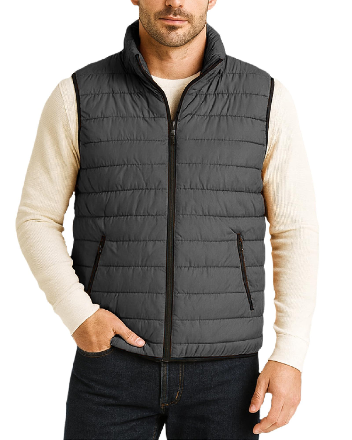 Mens Packable Puffer Vest, Down Alternative