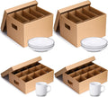 4 Pack Dish Mug Moving Boxes with Divider Kits