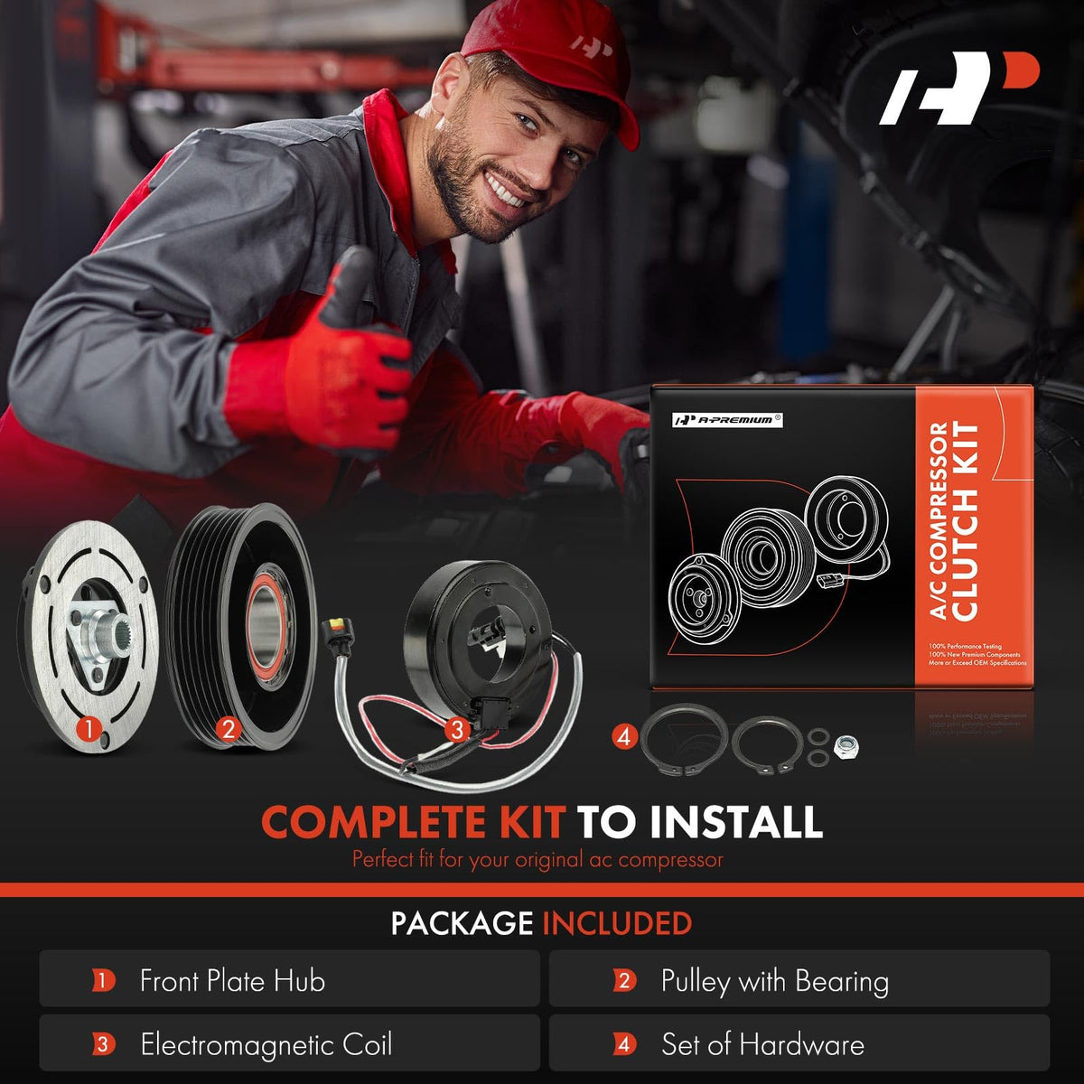 A-Premium Air Conditioner AC Compressor Clutch Kit