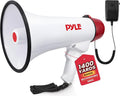 Megaphone Speaker PA Bullhorn - Built-in Siren Rechargeable Battery, Auxiliary Jack 40Watts & 1400 Yard Range
