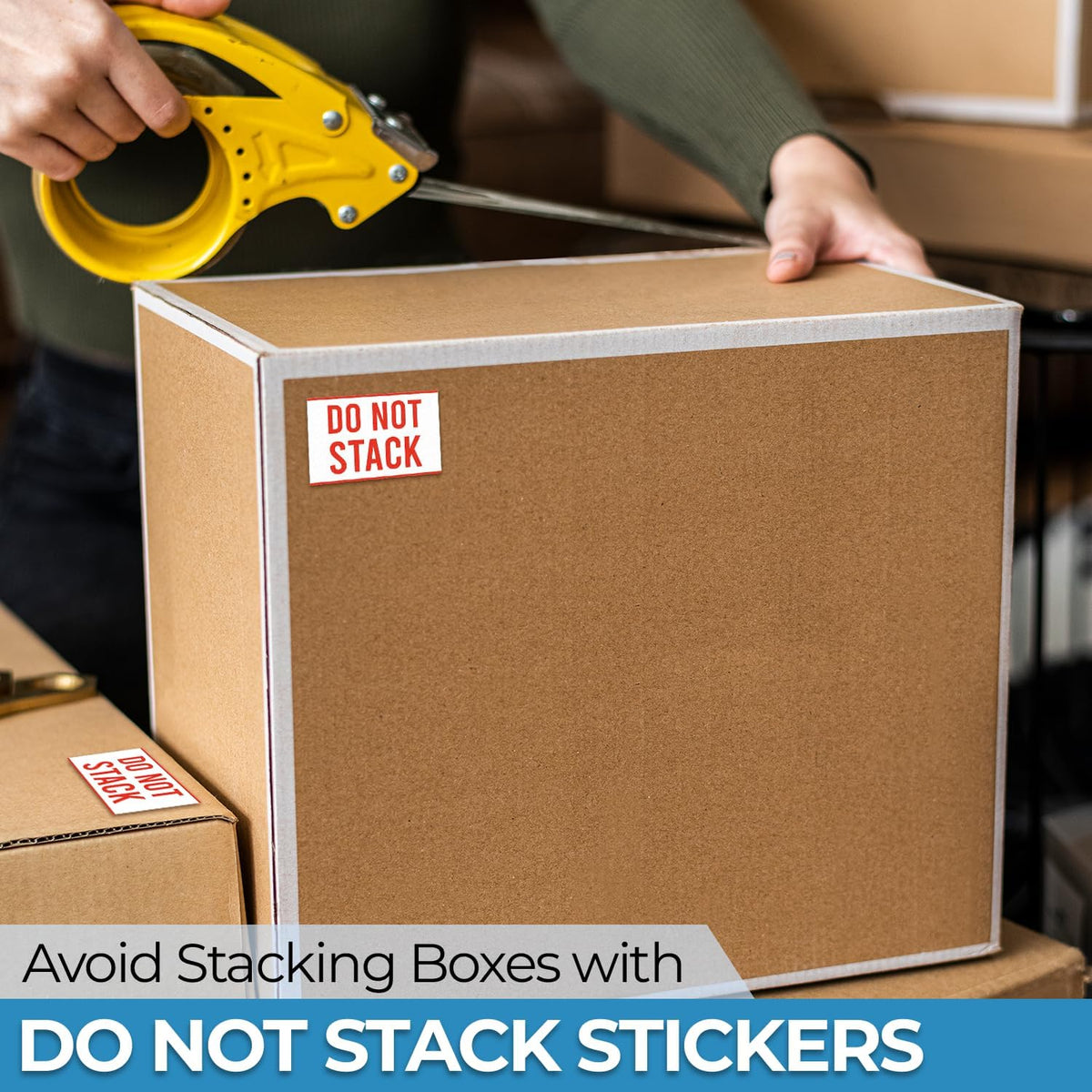 Do Not Stack Stickers – 2"x3" Roll Labels, 500 Count Stickers – Easy Peel & Stick, Premium Paper – Self-Adhesive