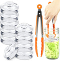10-Pack Glass Fermentation Weights with Easy Grip Handle and Unique Texture Design for Large Wide Mouth Mason Jars