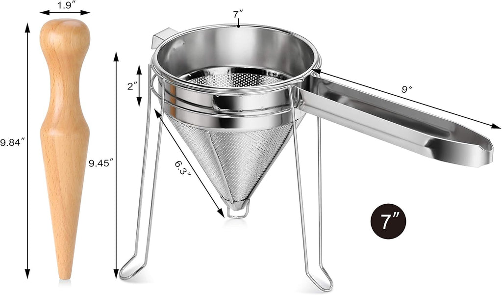 New Star Foodservice 42566 Stainless Steel China Cap Strainer Set, 3-Piece