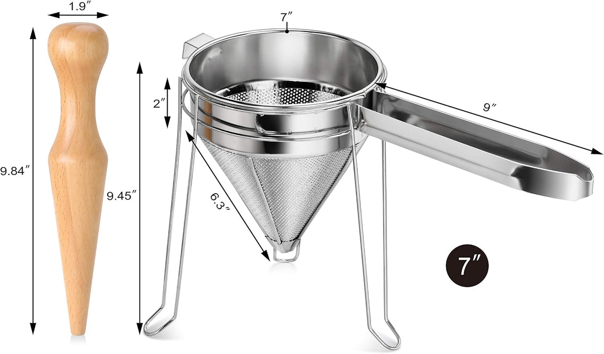 New Star Foodservice 42566 Stainless Steel China Cap Strainer Set, 3-Piece