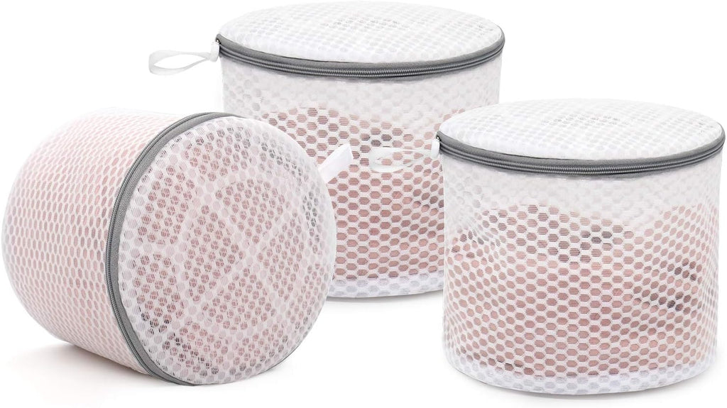 3Pcs Bra Wash Bags, Honeycomb Mesh Laundry Bags for Delicates | Lingerie, Intimates and Underwear 7 x 7 x 6 Inches