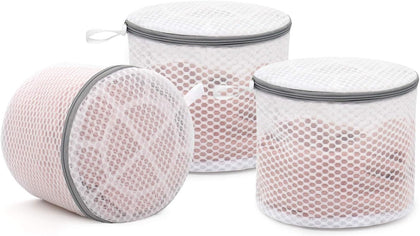 3Pcs Bra Wash Bags, Honeycomb Mesh Laundry Bags for Delicates | Lingerie, Intimates and Underwear 7 x 7 x 6 Inches