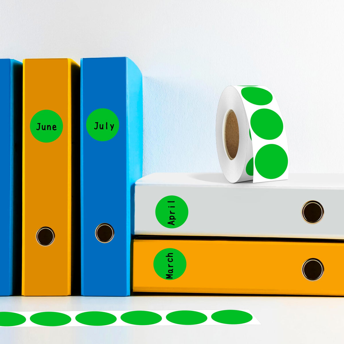 4 Rolls 4000PCS 1 inch Round Color Coding Circle Dot Labels,Color- Coding Label Sticker for Home Office Classroom(Green)