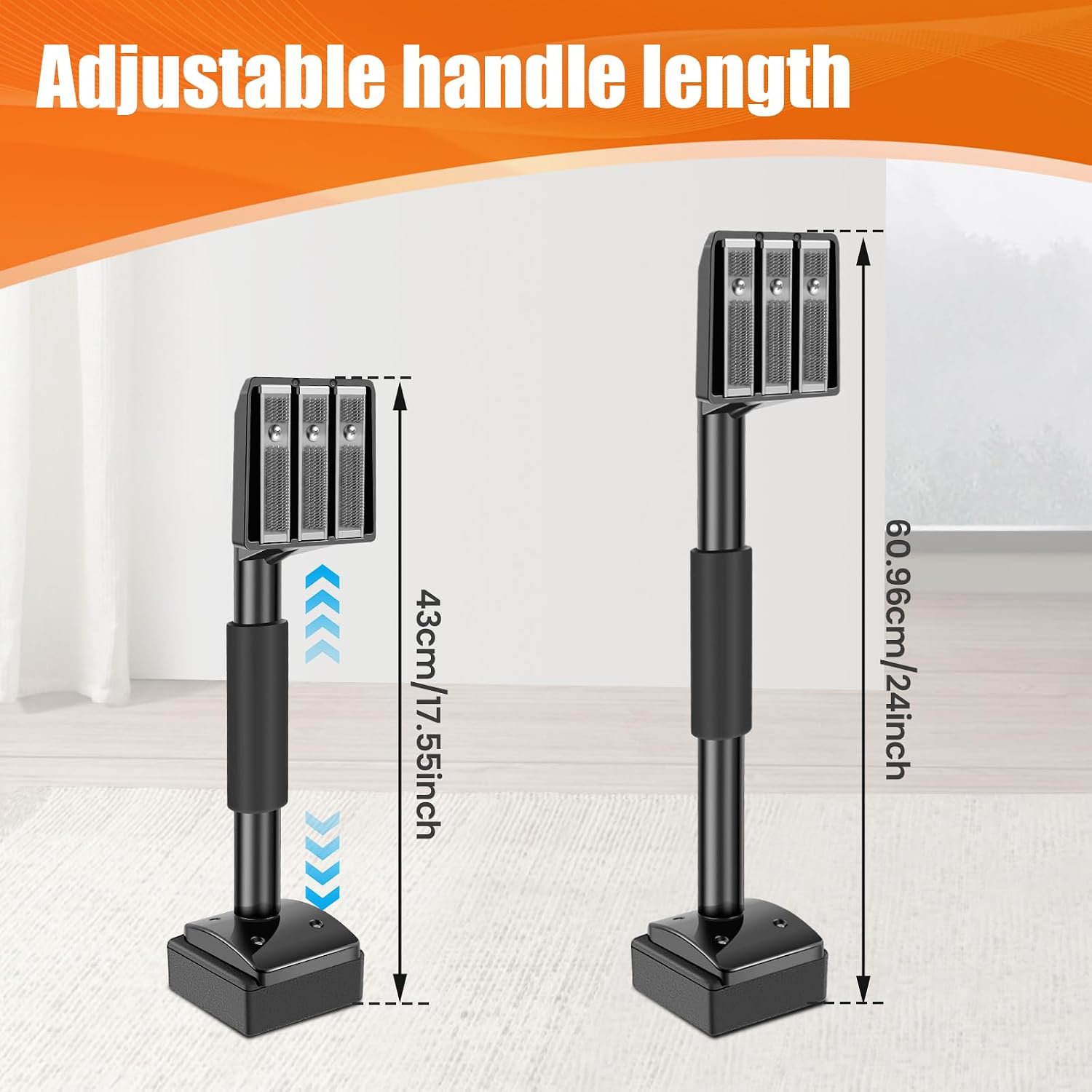 Economy Carpet Knee Kicker, Adjustable Carpet Stretcher Knee Kicker with Non Slip Handle, Wide Steel Head for Maximum