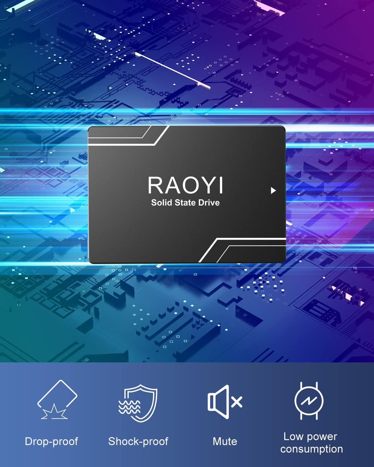 2TB Internal SSD SATA III 6Gb/s 2.5” Solid State Drive 3D NAND Flash Advanced SSD Hard Drive Up to 550MB/s SATA 3 SSD