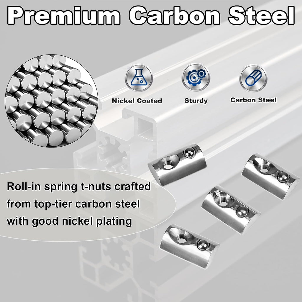 M3 Roll in Spring Loaded T Nut 3D Printer Replacement Tiny Nuts