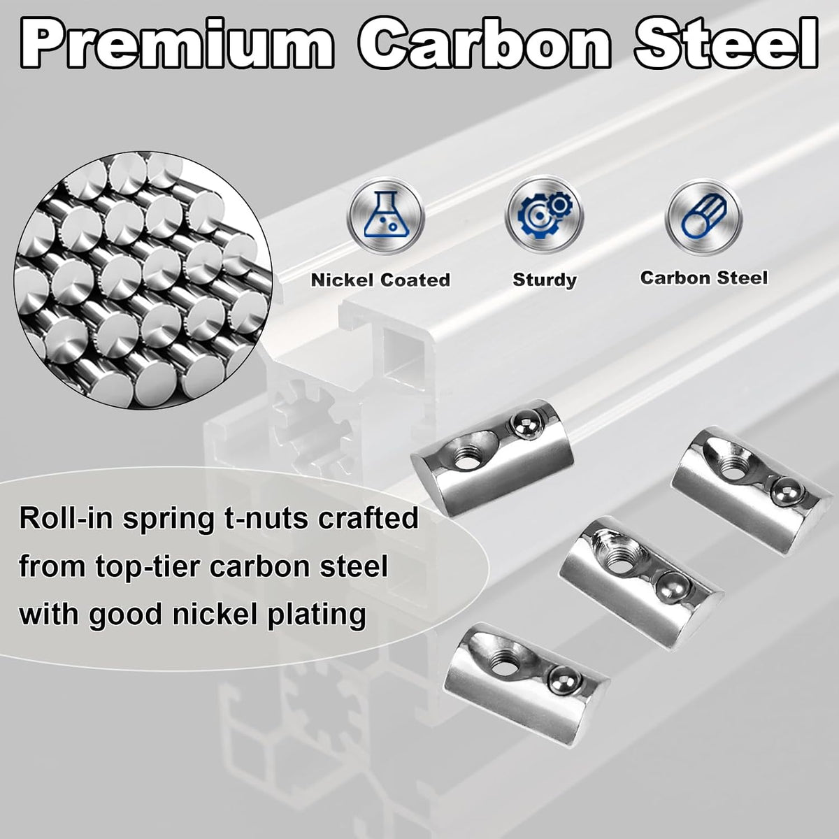 M3 Roll in Spring Loaded T Nut 3D Printer Replacement Tiny Nuts