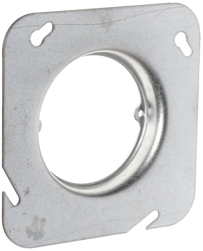 Steel City 72C3 4-11/16" Raised Square Cover, Rounded with Tapped Ears Opening, 2-3/4" Hole Diameter, 5/8" Raised, 3.5 cu-in Capacity (Pack of 5)