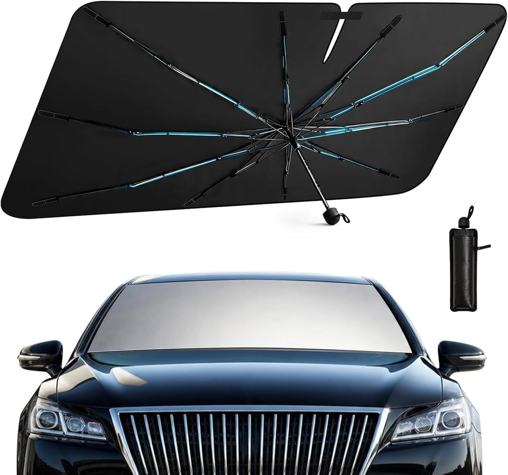 Umbrella Sunshade for Car Windshield - Windshield Sun Shade 2026 Upgraded Foldable 57"x32" - Sunshade for Car Front