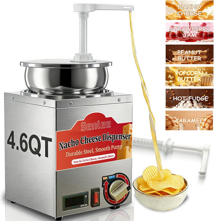 4.6 Qt Cheese Dispenser - Temp Display, Commercial & Home Use Warmer
