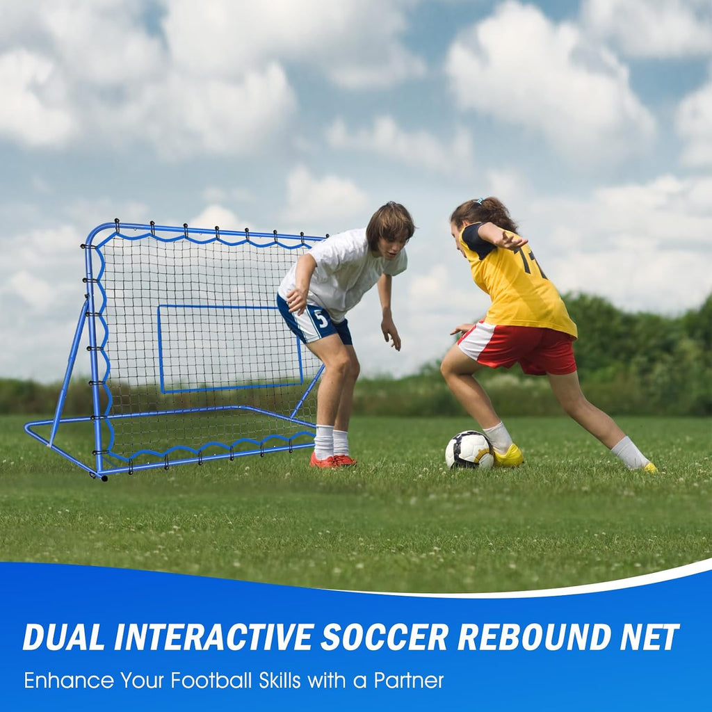 Soccer Baseball Rebounder Soccer Goal Net, Volleyball Rebound Pitchback Net | Quick Switch Angle Soccer Softball