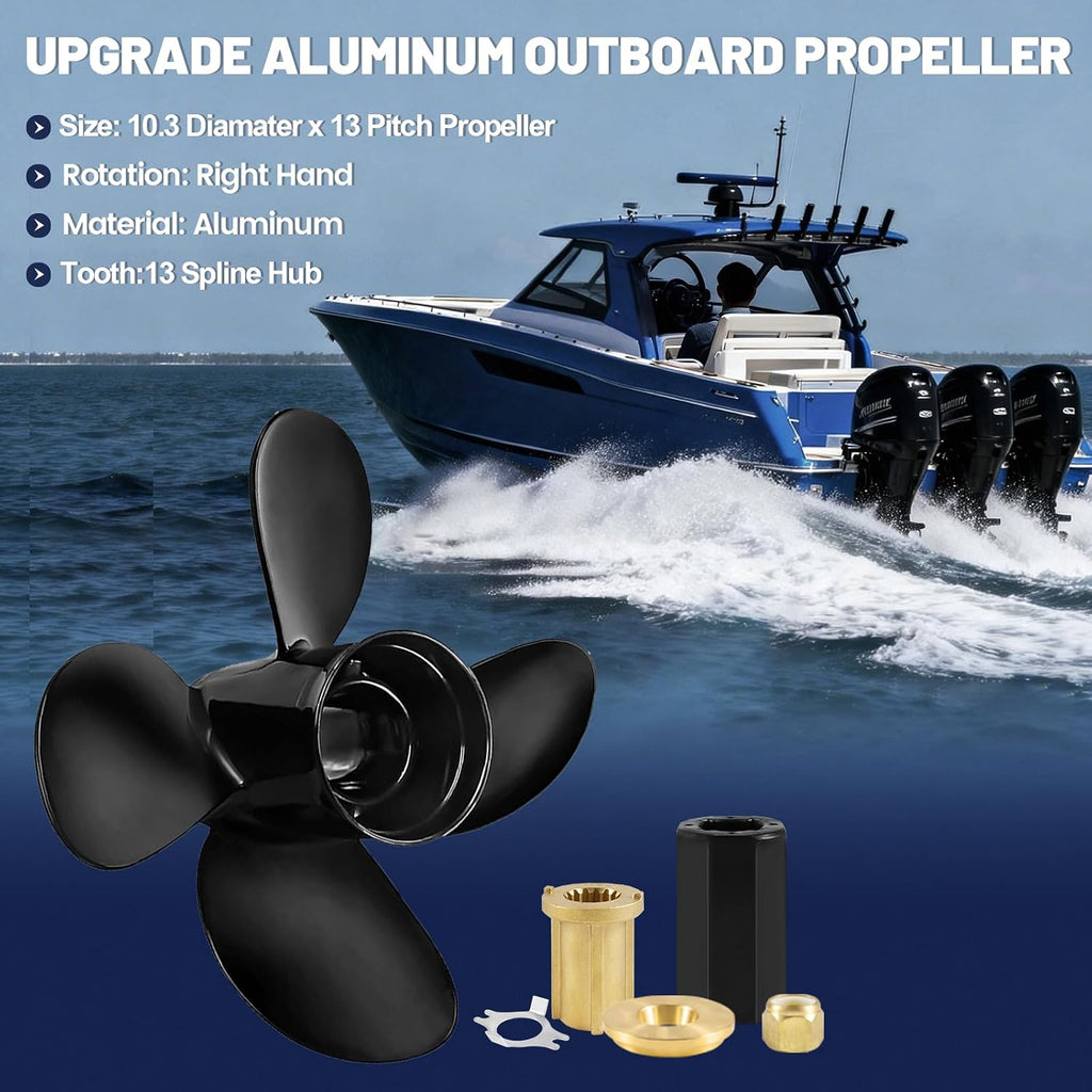 Boat Propeller for Mercury 30hp-60hp13 Spline 4 Blades RH