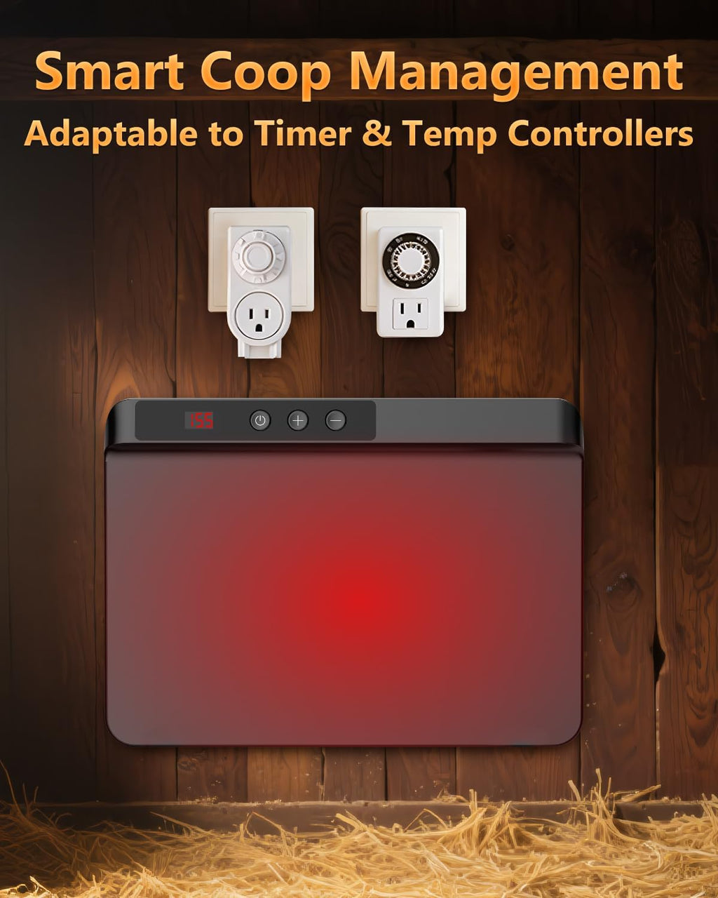 2026 Chicken Coop Heater, 200W UL Certified Radiant Panel, Black