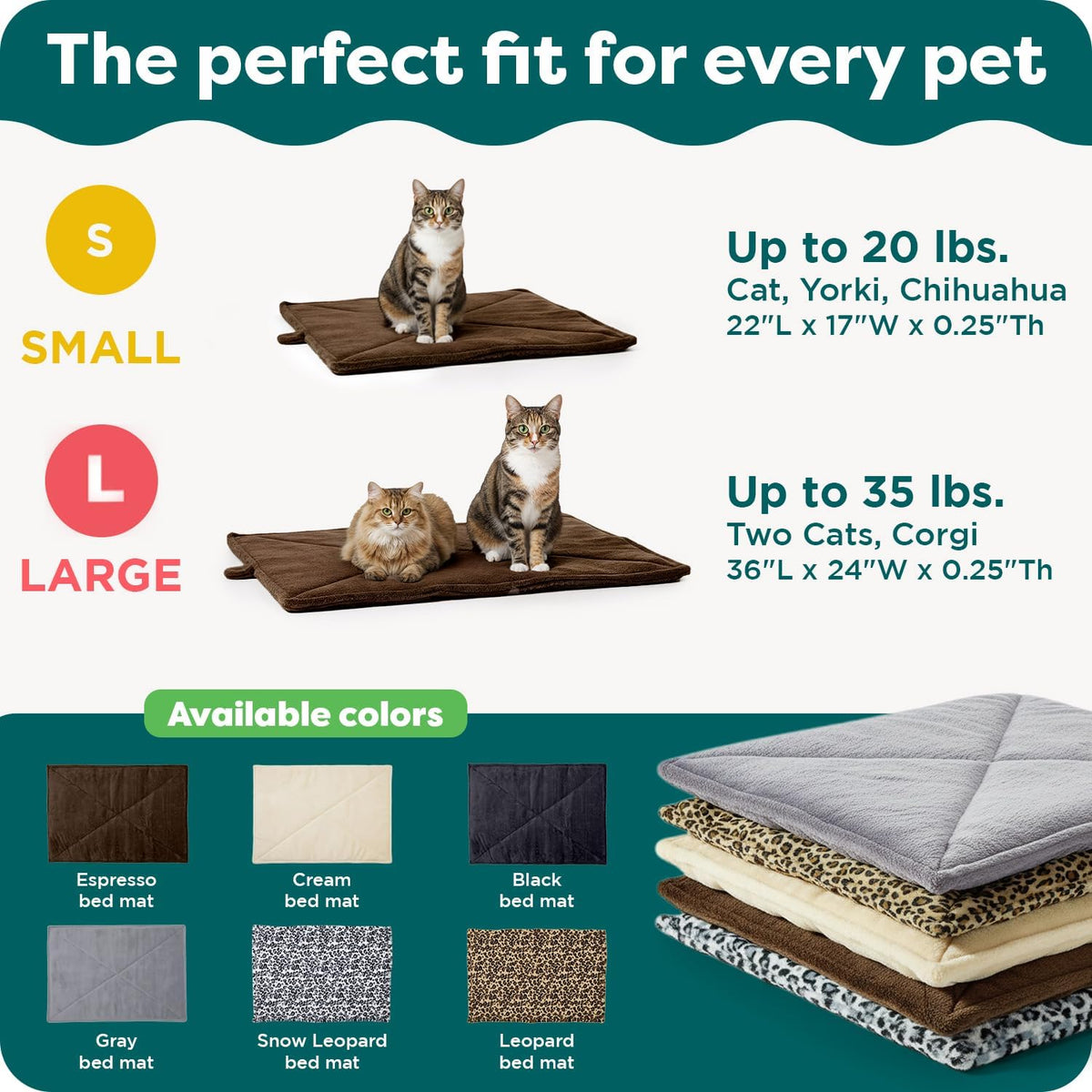 ThermaNAP Self-Warming Cat Bed for Indoor Cats & Large/Medium Dogs, Washable & Reflects Body Heat - Quilted Faux Fur