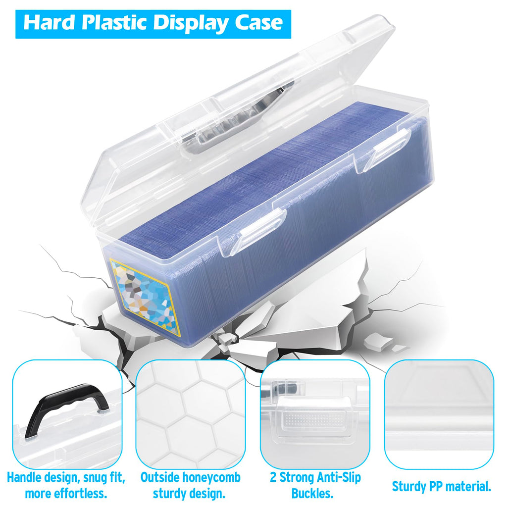 Storage Box For Toploader, Trading Card Storage Box Plastic, Playing Card Case, Large For Toploaders 200 Cards 750