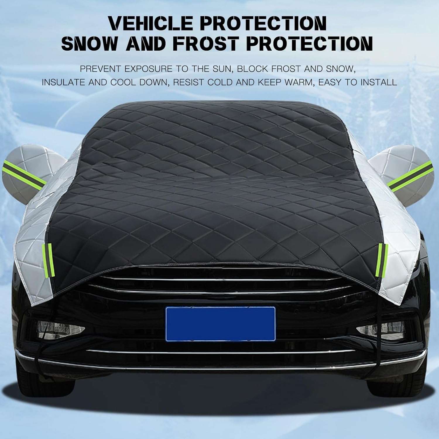 Hail Car Cover Compatible with Lexus IS350 F Sport 2022-2024, Half Car Cover Black and Silver Matching, Waterproof