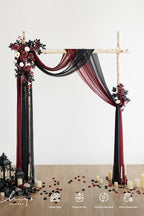 Wedding Arch Flowers Kit, Pack of 4, Black Red