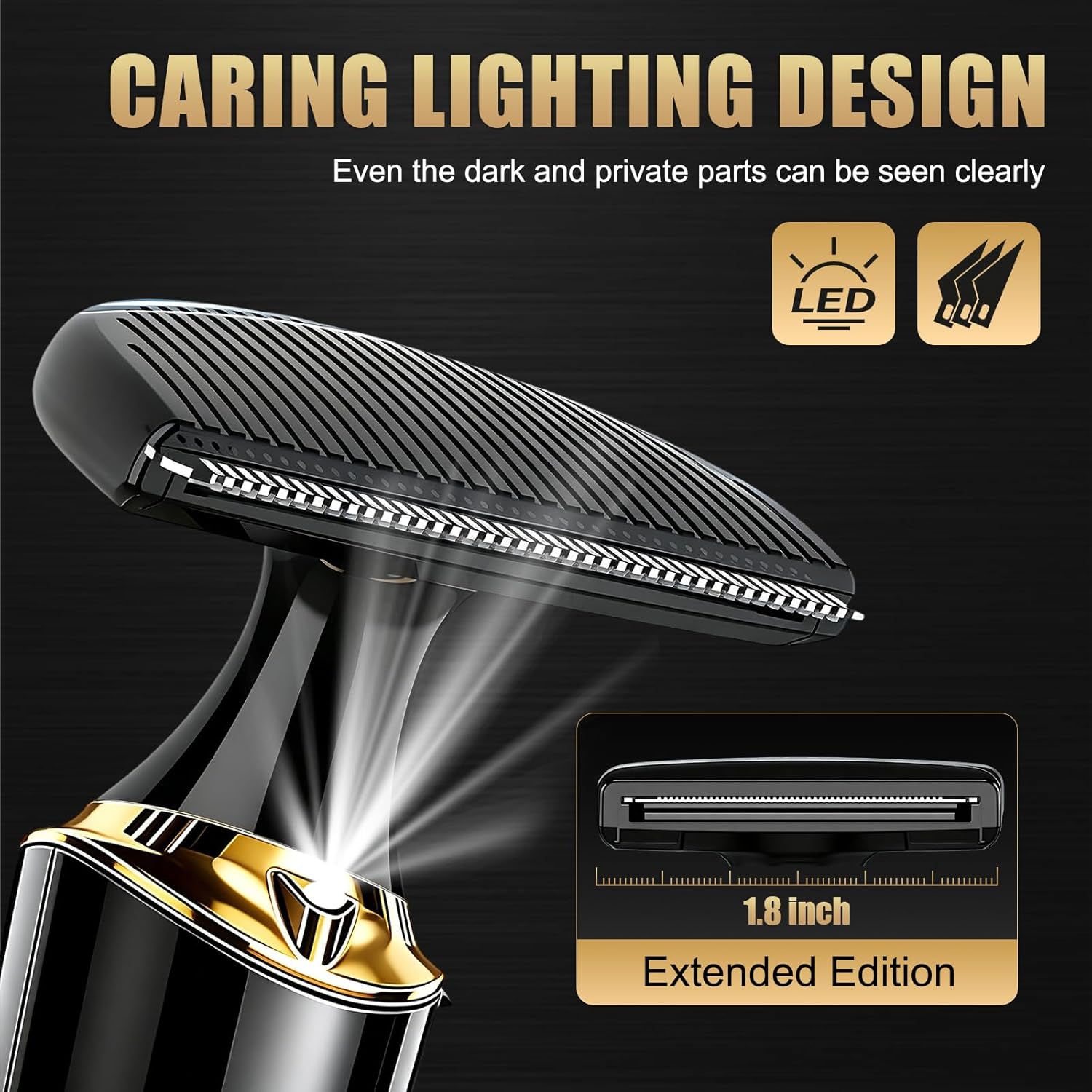 Back Shaver for Men with Adjustable Long Handle | 5 in 1 Electric Body Groomer, LED Display,Rechargeable Mens Back
