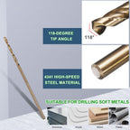 METALLIXITY Micro Drill Bit #60 10Pcs 4341 HSS Small Bits 118° Gold Finish