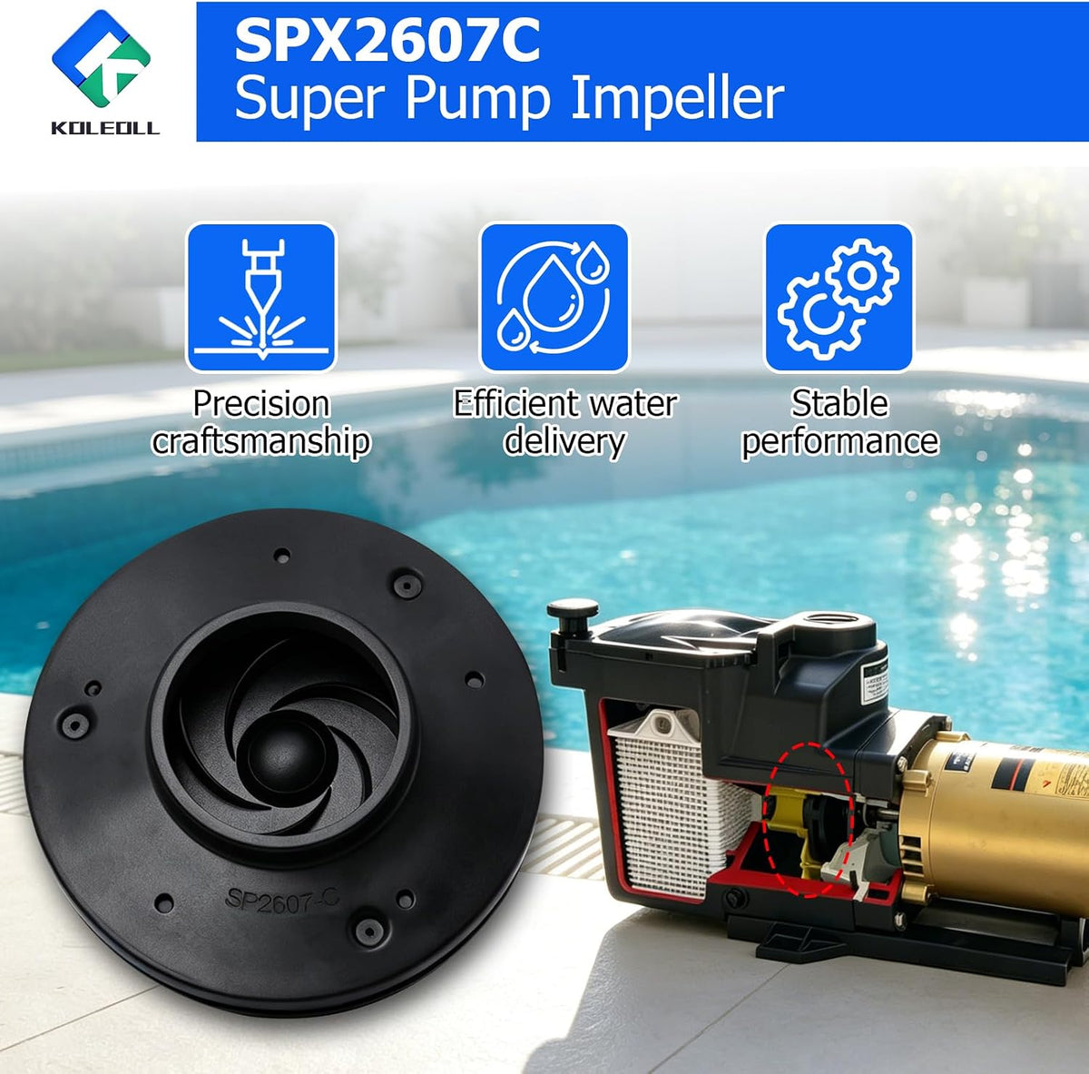 SPX2607C Super Pump Impeller Super II Max Flo 1 HP