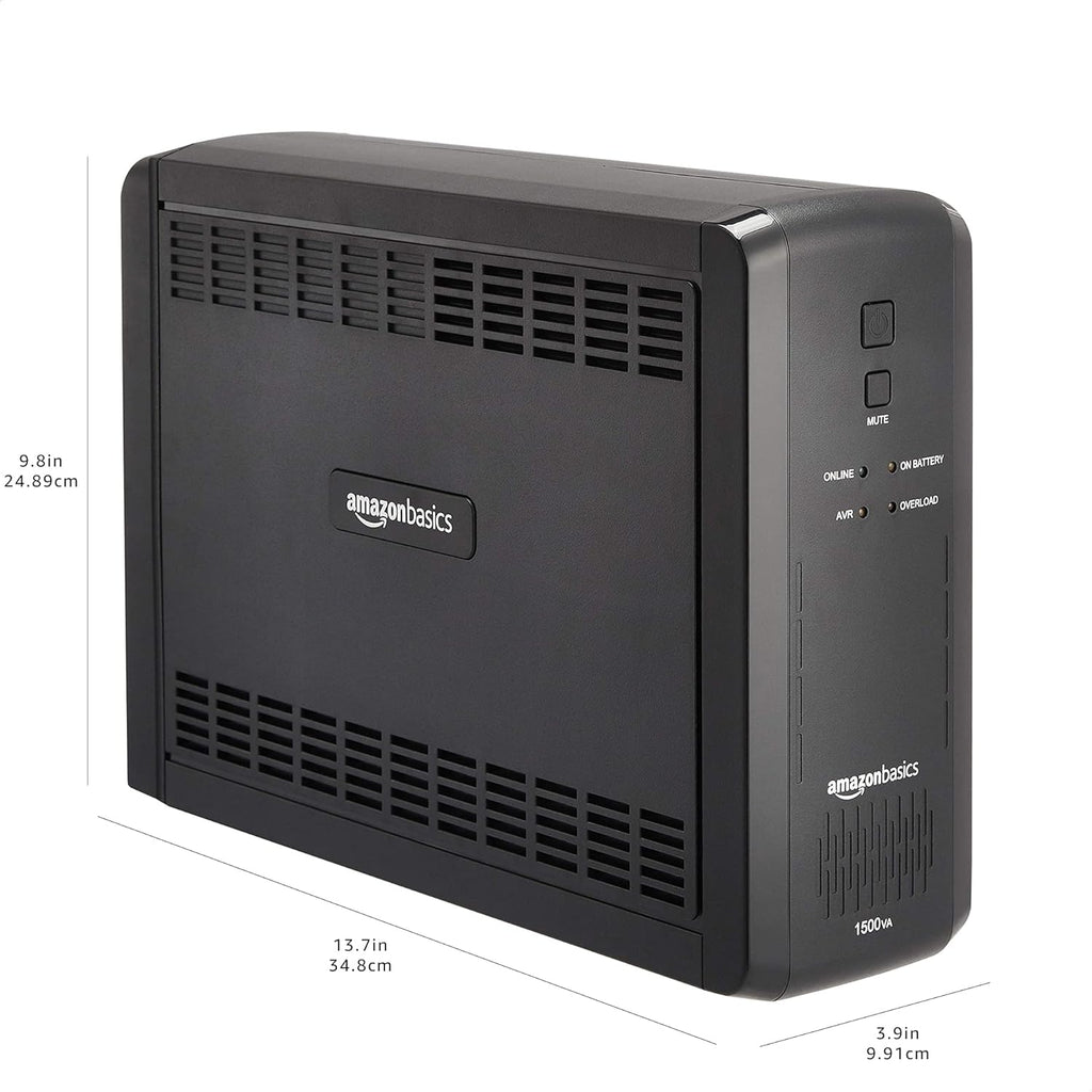 UPS Battery Backup & Surge Protector, 1500VA/900W, 10 Outlets, Line Interactive Uninterruptible Power Supply with