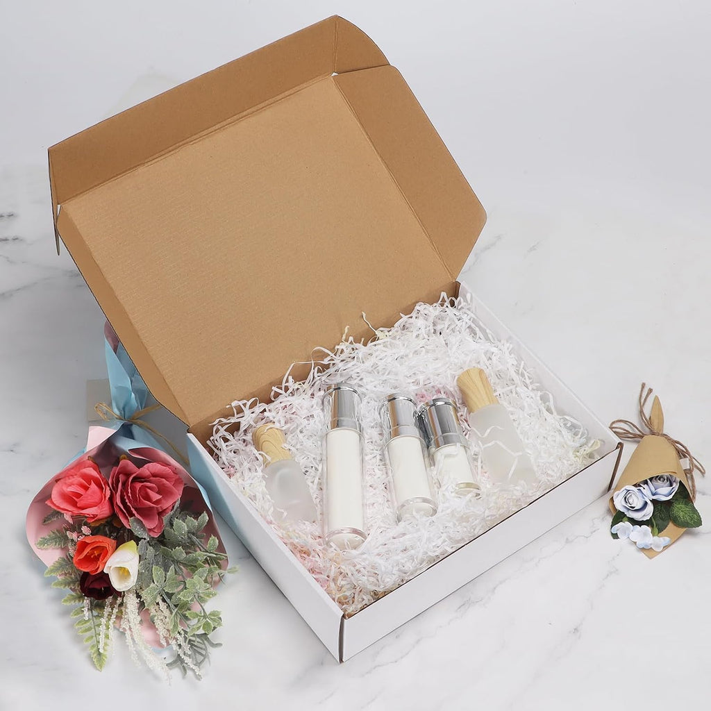 12x9x3 Shipping Boxes Set of 6, White Corrugated Cardboard Box for Packing, Mailing, Business