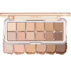 12 Colors Netural Nude Eyeshadow Palette with Brush, High Pigment Matte Shimmer Brown Eye Shadow, Netural Eyes