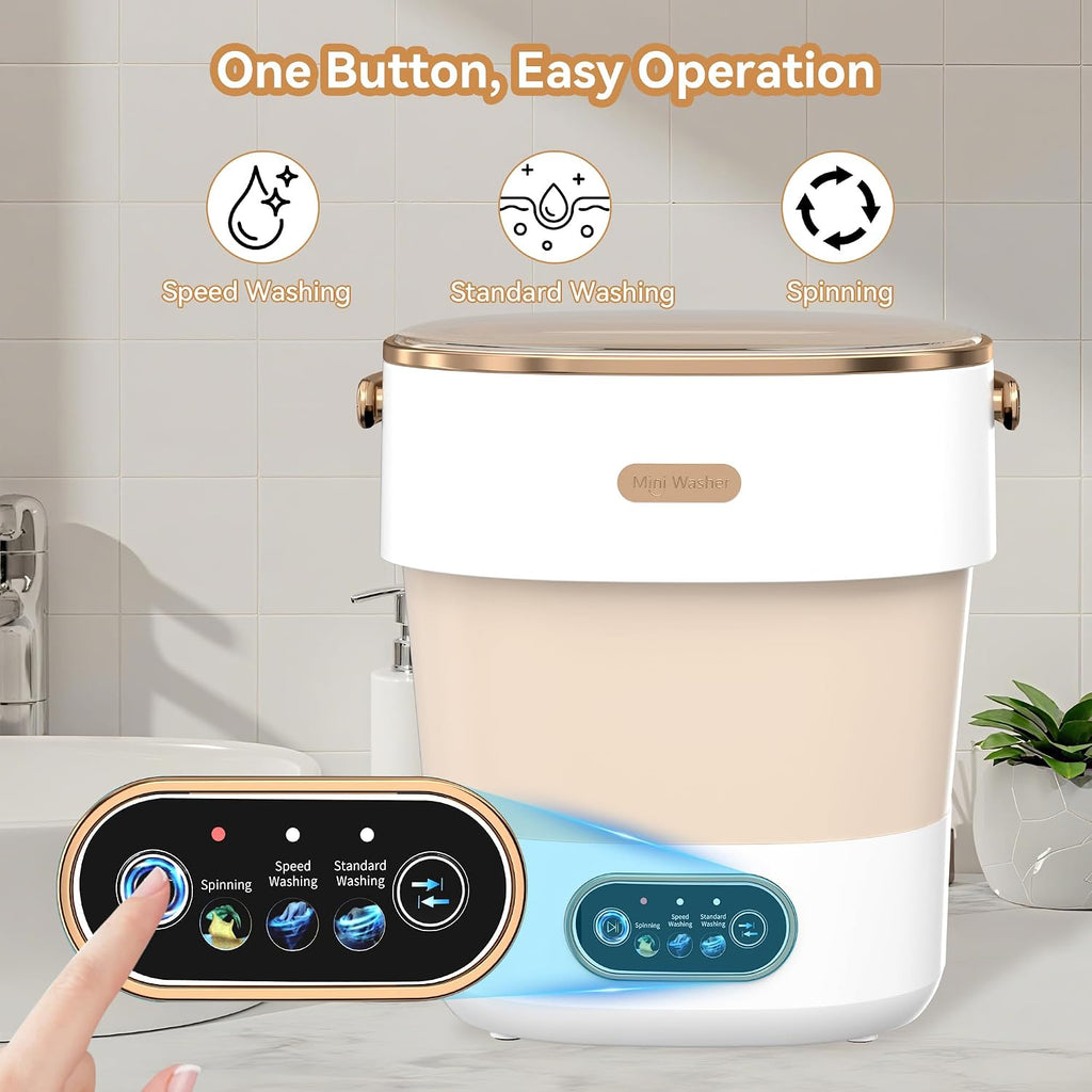 Portable Foldable Mini Washing Machine for Delicates & Small Loads