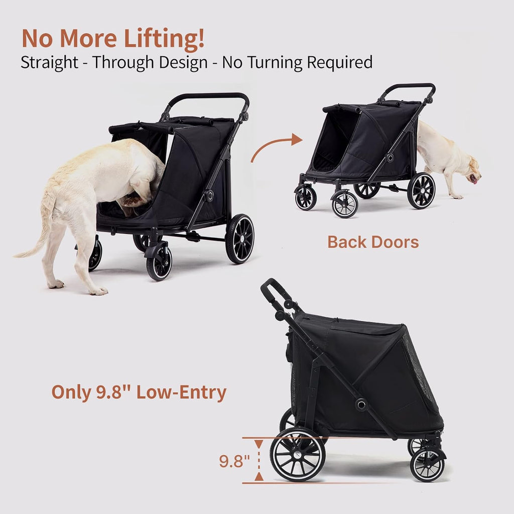 Dog Stroller for Large Dogs (Black, Large Pet Stroller)