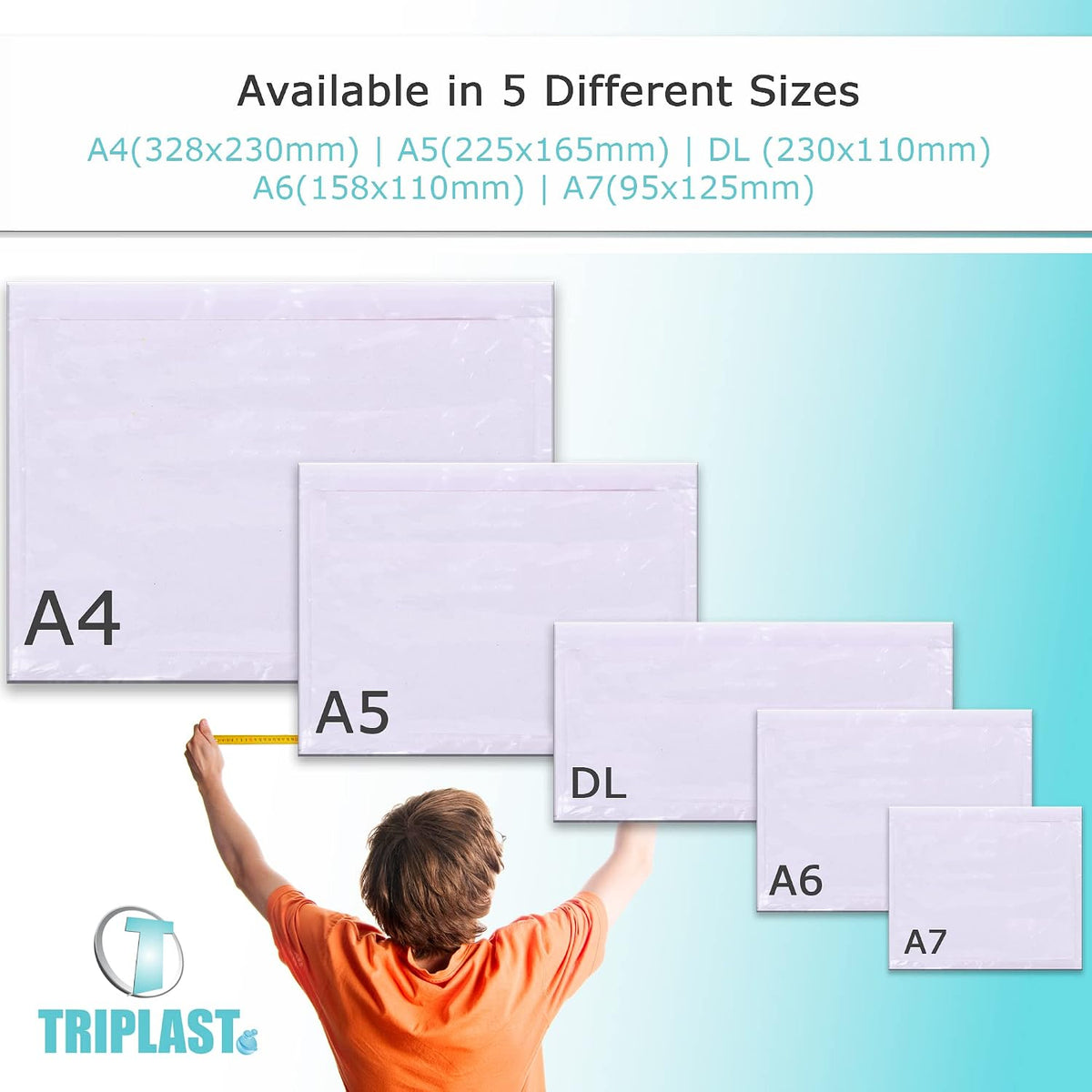 200 x A5 Plain Document Enclosed Wallet (225 x 165 mm) | Peel & Seal Clear Plastic Envelopes/Sleeves/Pockets/Wallets