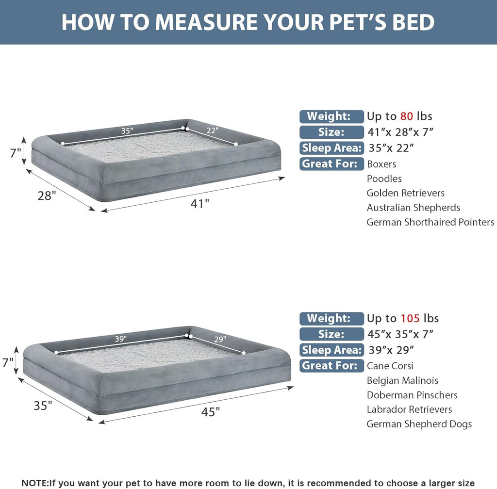 XL Extra Large Dog Bed, Washable Dog Couch with Removable Waterproof Cover, Orthopedic Large Pet Sofa Bed with