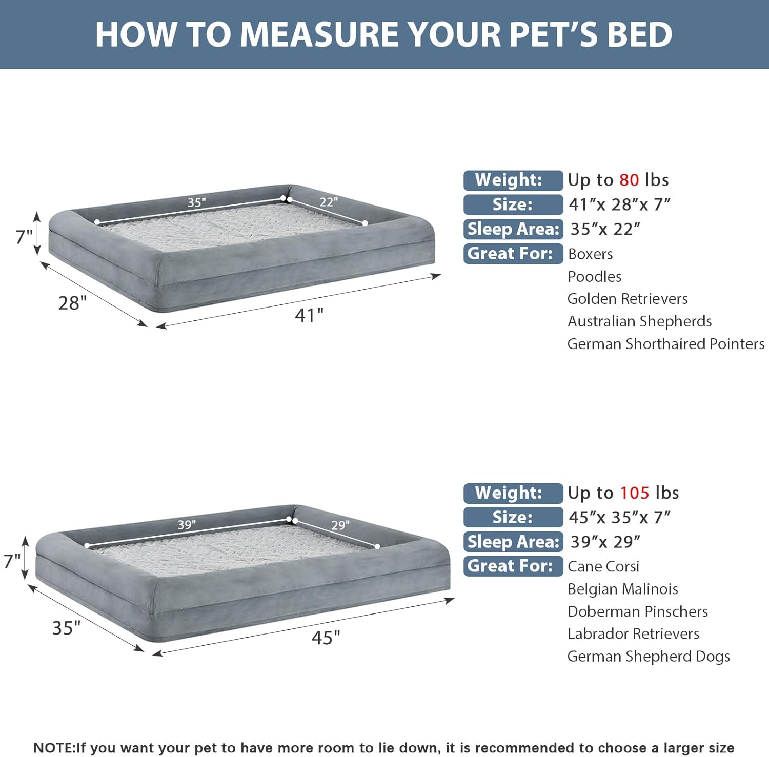XL Extra Large Dog Bed, Washable Dog Couch with Removable Waterproof Cover, Orthopedic Large Pet Sofa Bed with