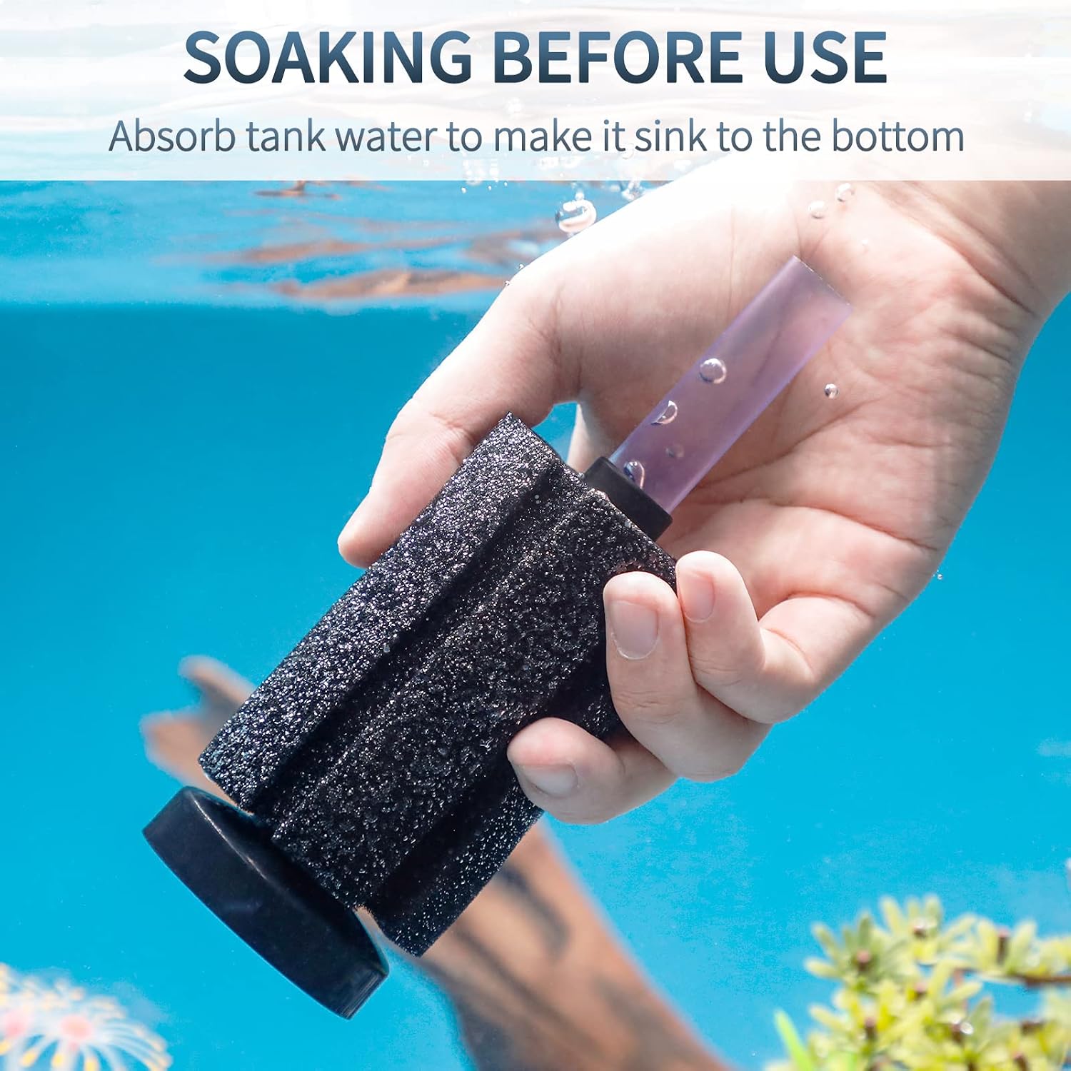Aquarium Bio Sponge Filter Small Fish Foam Filter with Airline Tubing Suction Cups Check Valve Connectors and Control