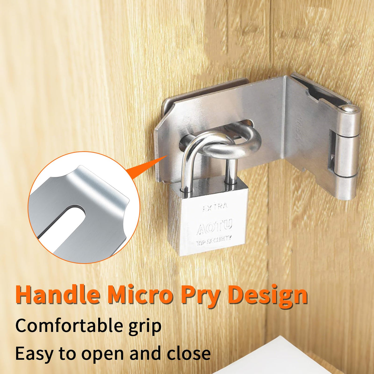 4 Inch Door Hasp Latch 90 Degree, Extra Thick Locking Latch Lock