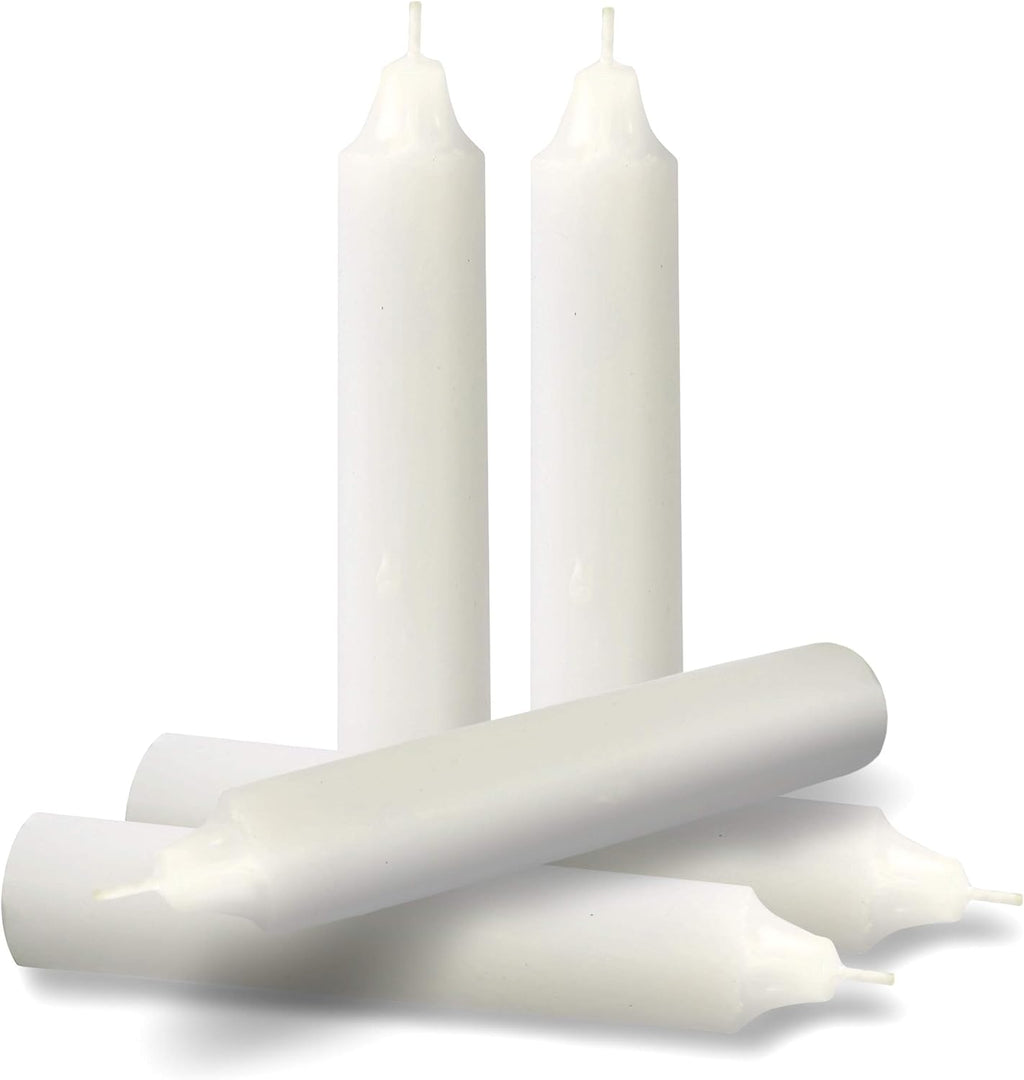 Emergency Candles, White Short Tapers, Unscented Emergency Candle for Home and Emergencies Kit (Pack of 24)
