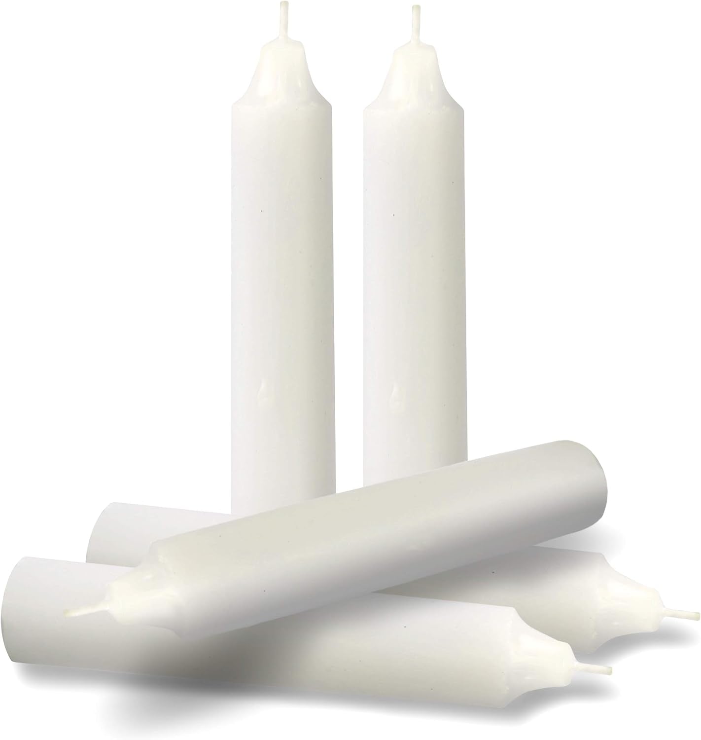 Emergency Candles, White Short Tapers, Unscented Emergency Candle for Home and Emergencies Kit (Pack of 24)